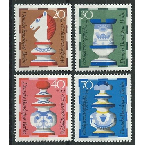 Timbres Berlin Allemagne Fédérale 1972 Figure D'échecs Neufs** N° 401 402 403 404