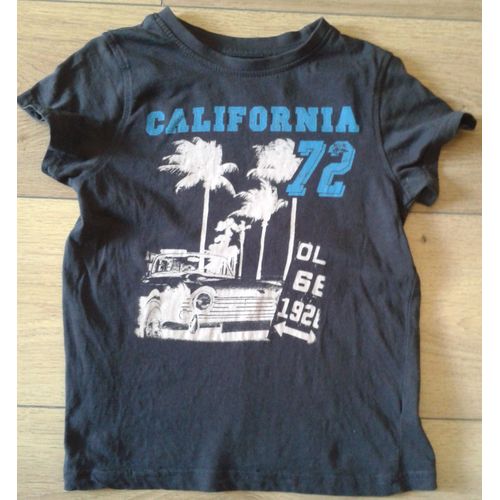 T-Shirt Noir "California 72" Taille 6 Ans