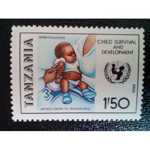 Timbre Tanzanie Yt 289 Survie Et Développement De L'enfant 1986 ( 05204 )