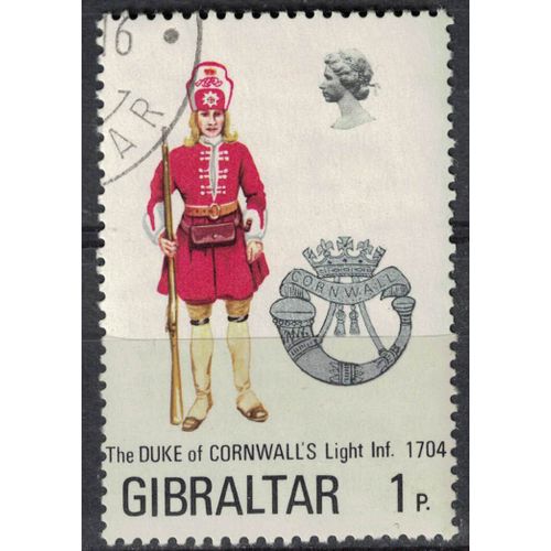 Gibraltar 1972 Oblitéré Used Duke Of Cornwall's Infanterie Légère Duc De Cornouailles Su