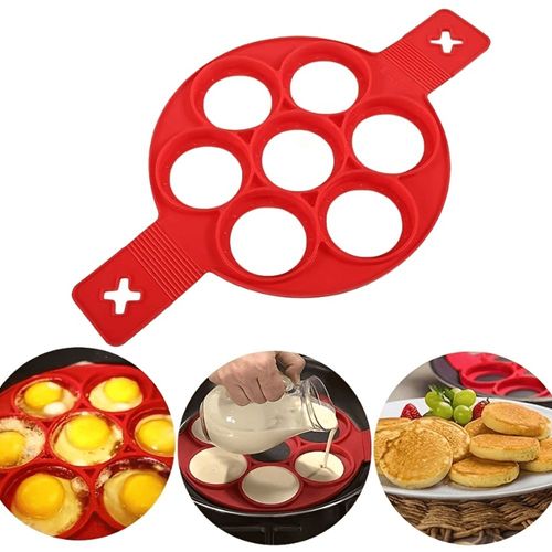 Moule À Crêpes Multi-Usages En Silicone Anti-Adhésif Poignées De Pliage Pour Crêpes Et Oeufs