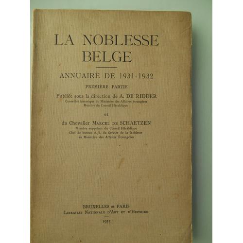 La Noblesse Belge Annuaire De 1931-1932