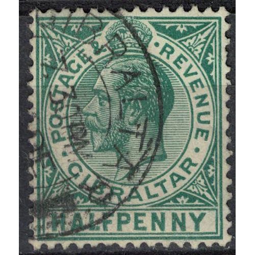 Gibraltar 1912 Oblitéré Used King Roi George V Profil À Gauche Halfpenny Su