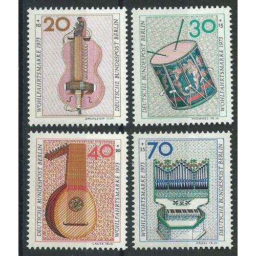 Timbres Berlin Allemagne Fédérale 1973 Instruments De Musique Neufs** N° 423 424 425 426