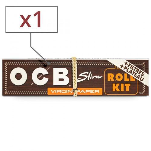 1 carnet feuilles à rouler slim et tips ocb virgin roll kit