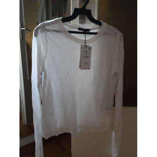 T Shirt Blanc Manches Longues Ts Bershka Neuf
