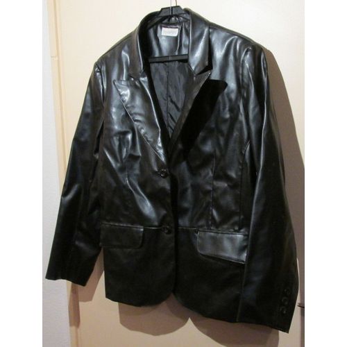 Veste Noire Simili Cuir