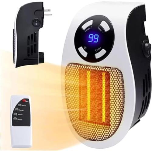 Radiateur Soufflant 500W, Mini Radiateur électrique Portable avec Affichage LED et Thermostat Numérique, Safe Silent Power Upgrade Chauffage en Céramique PTC, pour Salon de Salle de Bain