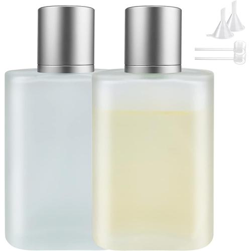 2Pcs 100ml Flacon Vaporisateur Verre, Vaporisateur Parfum vide Flacon Pulvérisateur Pour Voyages, Vaporisateur Parfum Vide, Flacon Parfum Vide, Flacon Spray Vide Avec Entonnoirs, Presseur