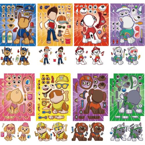 Lot De 16 Diy Autocollants, Stickers Pat Patrouille, Dog Patrol Enfant Autocollants Stickers, Autocollants Récompense Pour Enfants, 2 Feuilles Par Figure Pour Scrapbooking, Diy Cadeau