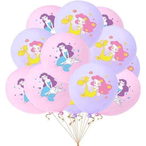 30 Pièces Sirène Ballon,Sirène Décoration d'anniversaire,Sirène Décoration Fille Anniversaire,Ballon Sirène Anniversaire,Sirène Ballons Latex thème pour Enfants Anniversaire Fête