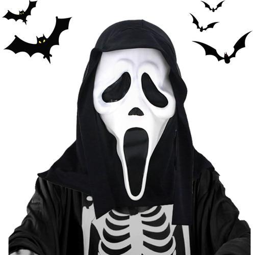 ® Masques Scream Halloween, Masque De Cri, Masque Ghostface Scream, Masque D'horreur, Latex Ghost Mask, Pour Halloween/Bal Masqué/Carnaval/Cosplay, Accessoires Réalistes
