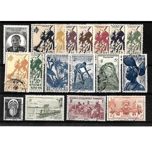 Colonie Française-Afrique Occidentale Française-Lot De 18 Timbres Oblitérés-Très Bon Etat