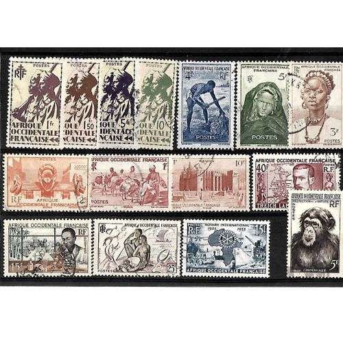 Colonie Française-Afrique Occidentale Française-Lot De 15 Timbres Oblitérés-Très Bon Etat