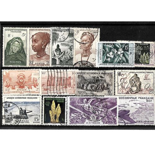 Colonie Française-Afrique Occidentale Française-Lot De 14 Timbres Oblitérés-Très Bon Etat