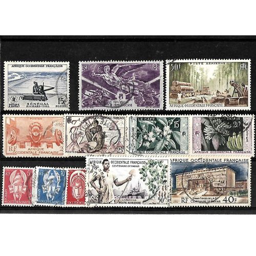 Colonie Française-Afrique Occidentale Française-Lot De 12 Timbres Oblitérés-Très Bon Etat