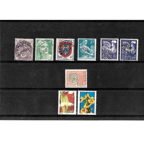 France-Lot De 9 Timbres Pre Oblitérés-Très Bon Etat