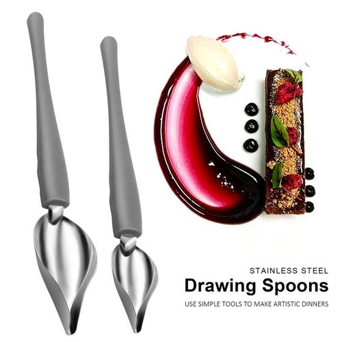 Cuillère À Peinture En Acier Inoxydable Pour Chef Cuisinier, Dessin Culinaire, Aiss, Ce, Placage, Crayon D'art, Précision, Décoration De Dessert Culinaire, Piazza, Cuisine