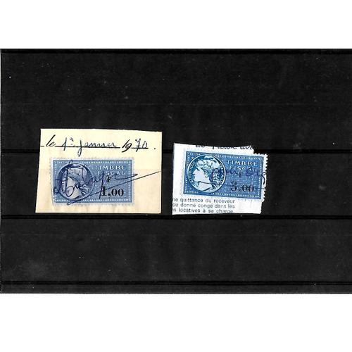 France-Lot De 2 Timbres Fiscaux Oblitérés-Très Bon Etat