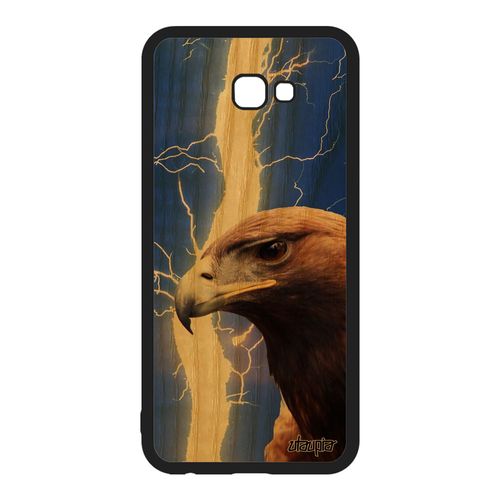 Coque Silicone Samsung J4+ Plus 2018 Bois Aigle Eclair Housse Royal Caoutchouc Oiseau De Protection Design Animal Foudre Bleu Galaxy