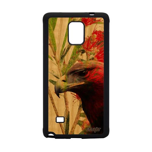 Coque Galaxy Note 4 En Bois Silicone Aigle Telephone Animal Royal Housse 4g Vert Design Peinture Oiseau Nature Rapace Etui Samsung