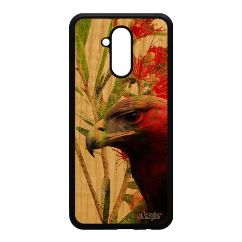 Coque Silicone Aigle Mate 20 Lite Bois Antichoc Caoutchouc Nature Housse Smartphone Oiseau Animal Rapace Animaux Fleurs Vert Huawei