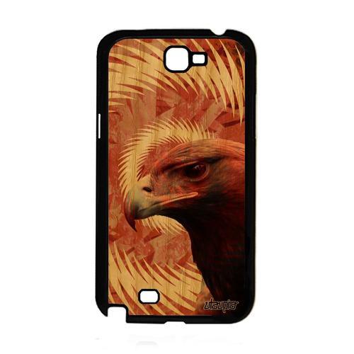 Coque Samsung Galaxy Note 2 En Bois Silicone Aigle Orange Design Oiseau Royal Animaux Original Mandala Telephone Case Animal Rapace