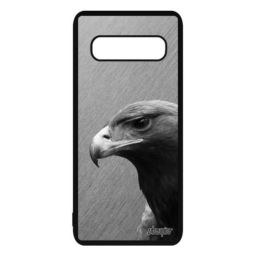Coque Pour Samsung Galaxy S10 En Silicone Aigle Effet Rapace Animal Dessin Gris Royal Oiseau Rigide Housse Case Design Animaux