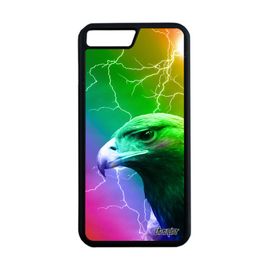 Coque Iphone 7+ Plus Silicone Aigle Royal Arc En Ciel Rapace Animaux Personnalisé Design Vert Pas Cher Oiseau Animal Antichoc