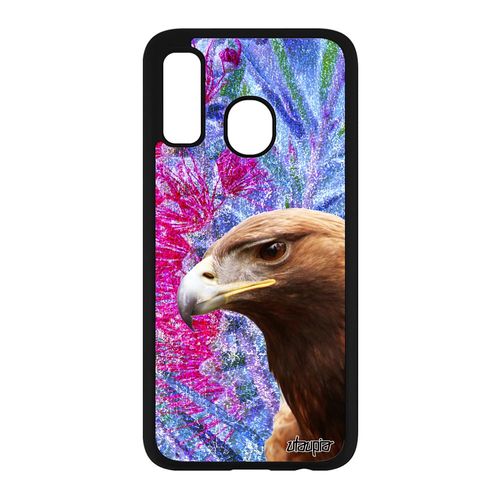 Coque Samsung A40 Silicone Aigle Royal Animal Bleu Rapace Animaux Nature Oiseau Case Design Dessin Metal Unique Caoutchouc De Galaxy