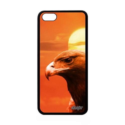 Coque Aigle Iphone 5c En Silicone Ciel Oiseau Rapace Orange Case Gel Housse Smartphone Animal Design Couché De Soleil Royal Apple