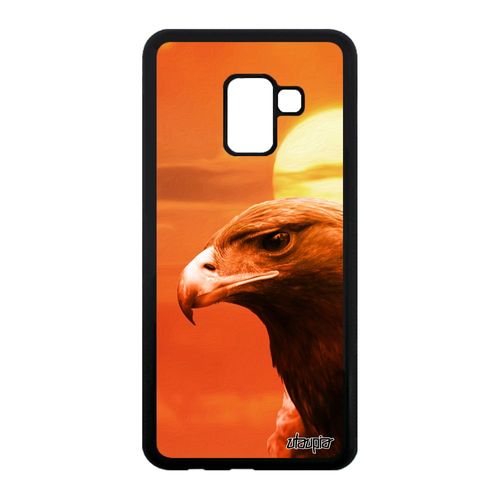 Coque Pour Samsung A8 2018 Silicone Aigle Metal Ciel Rapace Caoutchouc Design Orange 4g Antichoc De Protection Oiseau Animaux Galaxy
