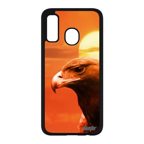 Coque Samsung A40 En Silicone Aigle Oiseau Couché De Soleil Rapace Caoutchouc Royal Antichoc Orange Ciel Etui Design Motif Galaxy