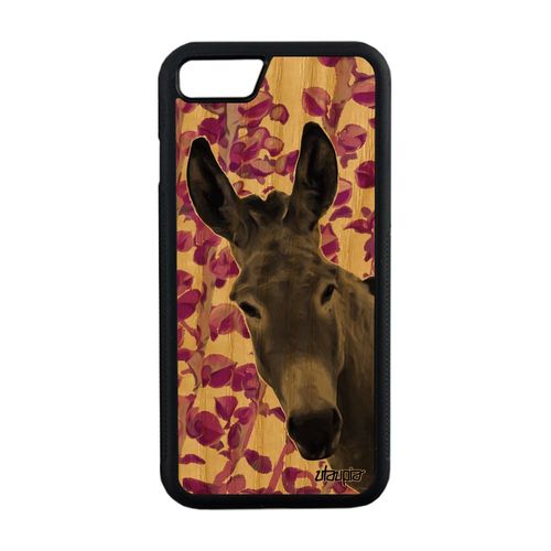 Coque Silicone Pour Iphone 8 Bois Ane Souple Rose Anesse Telephone Nature Design Mule Animal Rigide Plante Tetu Made In France