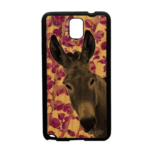 Coque Galaxy Note 3 Bois Silicone Ane Sm-N9005 Bourrique Tetu Design Rigide Animaux Rose Nature Portable Anesse Original De Samsung