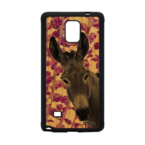 Coque En Bois Galaxy Note 4 Et Silicone Ane Nature Solide Telephone Pas Cher Design Anesse Tetu Rose Etui Animal Mule Plante Samsung