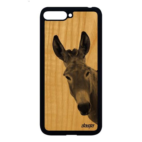 Coque Huawei Y6 2018 Bois Silicone Ane Mulet Mobile Design Etui Animal Tetu Nature Bourrique Jolie Animaux Gris Housse Anesse De