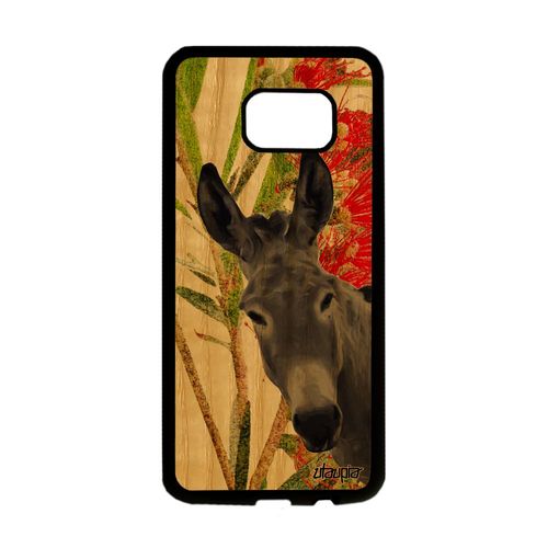 Coque Bois Samsung Galaxy S7 Edge Silicone Ane Animal Vert Animaux De Protection Nature Fleurs Bourrique Tetu Mule Anesse 4g Design