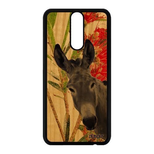 Coque Antichoc Telephone Pour Huawei Mate 10 Lite Bois Silicone Ane Tetu Housse Anesse Nature Vert Fleurs Animal Mobile Rne-L21 Mule