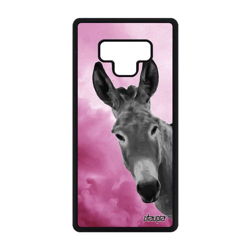 Coque Antichoc Samsung Galaxy Note 9 Silicone Ane Tetu Animaux Mobile Animal Ciel Portable Anesse Motif Bourrique Mule Rose Design