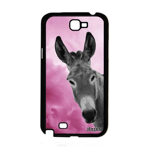 Coque Samsung Galaxy Note 2 Silicone Ane Portable Design Tetu Gt-N7105 Personnalisé Ciel Mule Bourrique Rose Case Anesse Animaux De