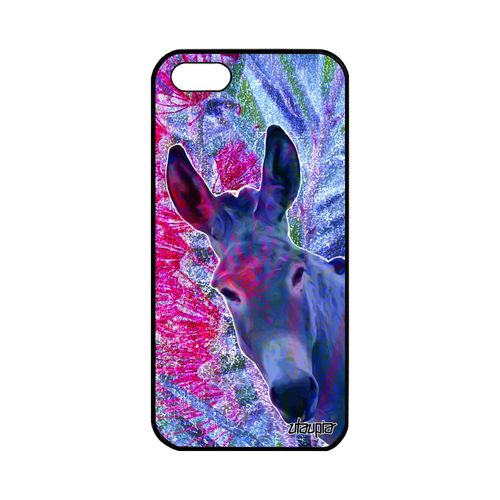 Coque Antichoc Apple Iphone 5 5s Se En Silicone Ane De Protection Nature Animal Dessin Tetu Anesse Tpu Animaux Bleu Bourrique Design