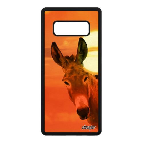 Coque Samsung Galaxy Note 8 Silicone Ane Tpu Bourrique Bumper Anesse Telephone Animal Tetu Couché De Soleil Ciel Orange Mule Mobile