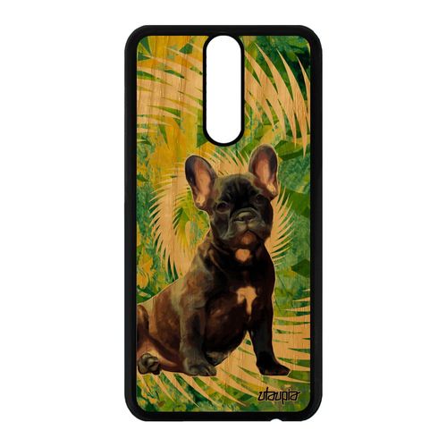 Coque Silicone Pour Huawei Mate 10 Lite Bois Chien Bulldog Vert Canin Mignon Antichoc Design Mandala Animaux Chiot Animal Portable