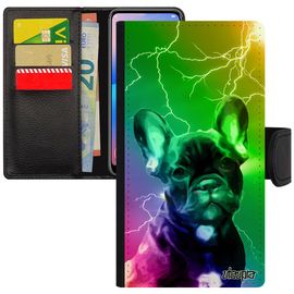 Coque À Rabat Iphone 7+ Plus Portefeuille Chien Pas Cher Vert Chiot Arc En Ciel Telephone Eclair Iphone 7+ Multicolore Animaux