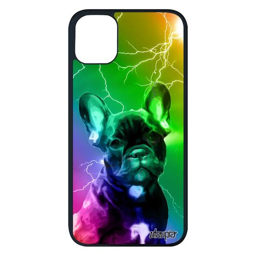 Coque Iphone 11 Pro Max Silicone Chien Bulldog Francais Mignon Eclair Pas Cher Housse Chiot Vert Multicolore Design Smartphone