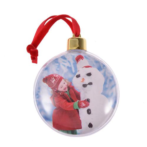 Cadre photo transparent bricolage, pendentif bonhomme de neige, boule cinq étoiles, arbre de Noël, ornements de confrontation, décorations de Noël pour la maison, 1 pièce