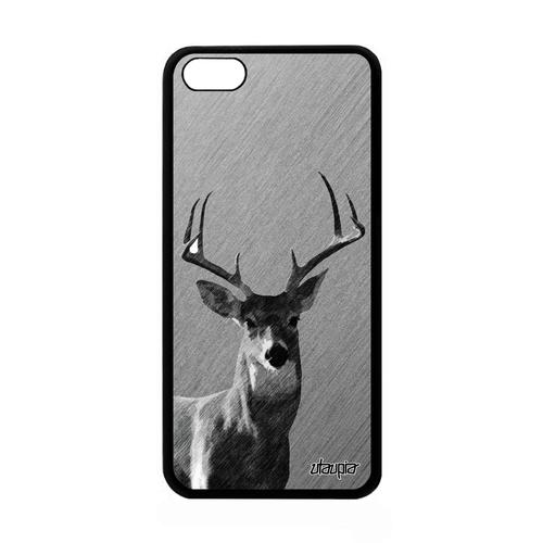 Coque Antichoc Iphone 5c Silicone Cerf Effet Biche Foret Motif Animaux Etui Solide Brame Smartphone Gris Design Telephone Faon Apple