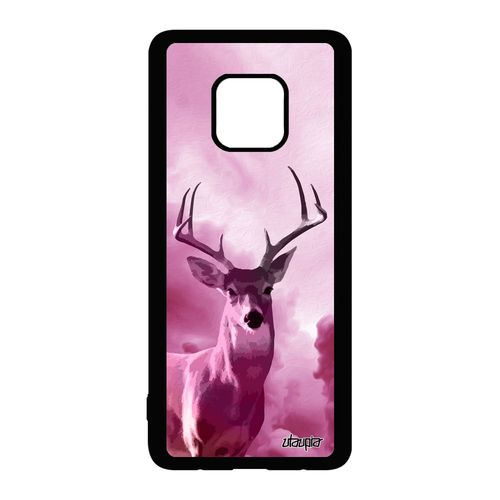 Coque Silicone Telephone Huawei Mate 20 Pro Cerf Faon De Protection Brame Rose Design Ciel Foret Biche Souple Cervide Animaux Rigide