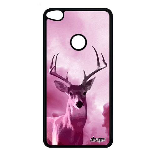 Coque Cerf Pour Huawei P8/P9 Lite 2017 Silicone Animaux Brame Personnalisé Nuage Design Cervide Biche Souple Case Animal Foret Rose